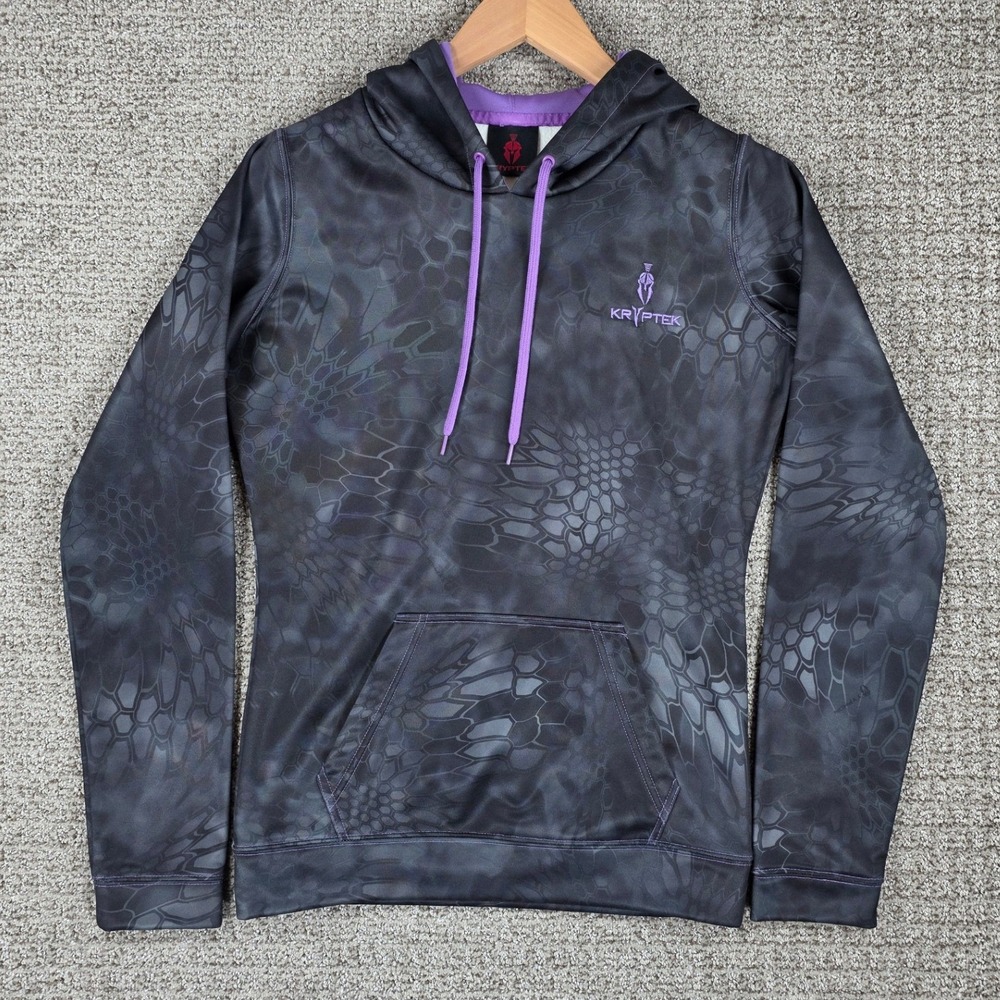 Kryptek‎ Womens XS Typhon Camo Hoodie Purple Trim Zenon Pullover Sweatshirt